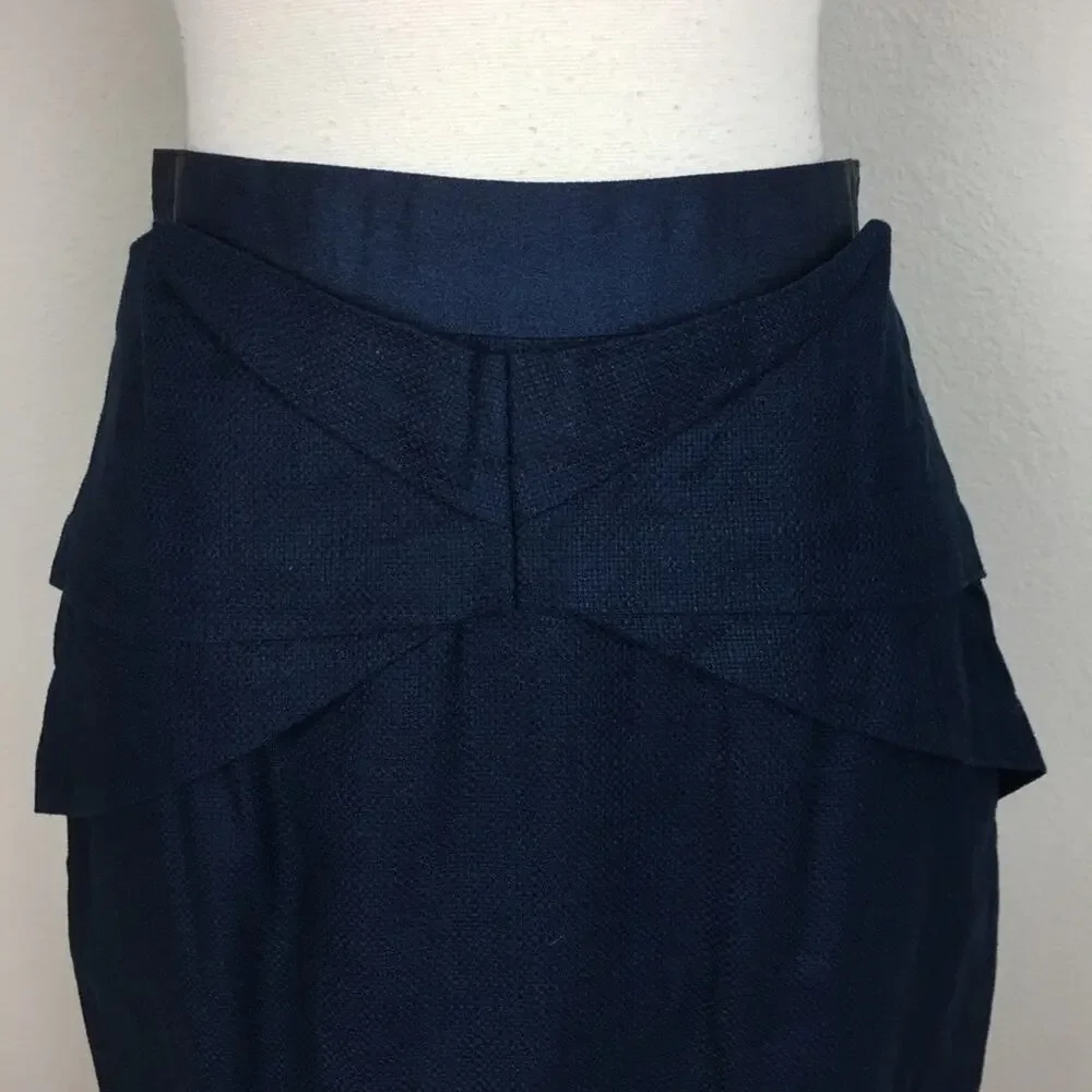 Girls from Savoy NWT Navy Peplum Pencil Skirt 6